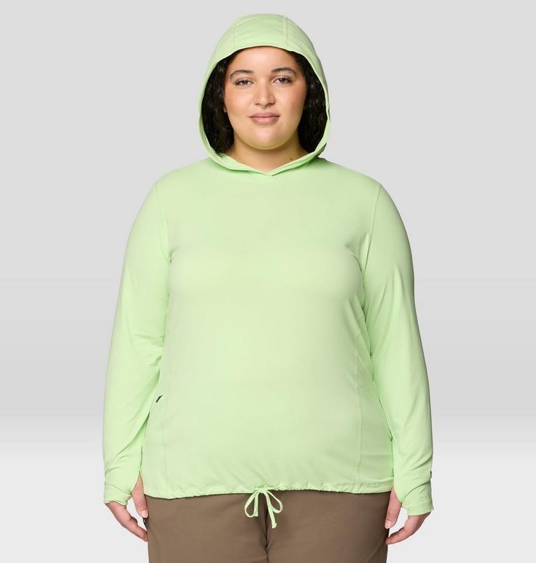 Women's Crater Lake Long Sleeve Hoody - Plus Size, Color: Frozen In Lime, image 4