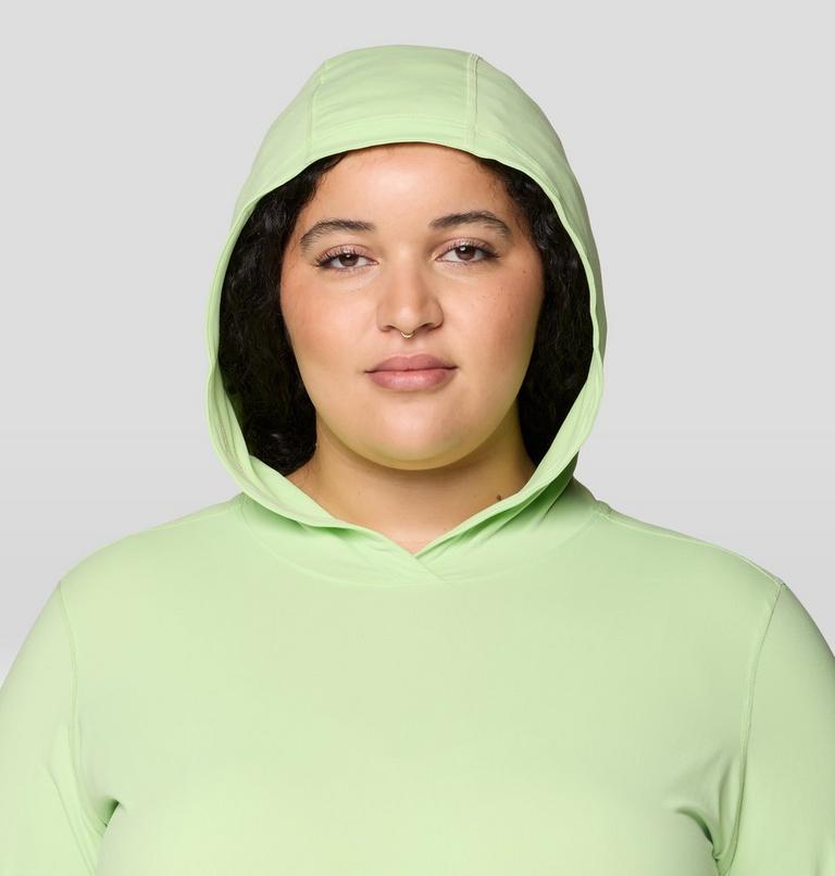 Women's Crater Lake Long Sleeve Hoody - Plus Size, Color: Frozen In Lime, image 5
