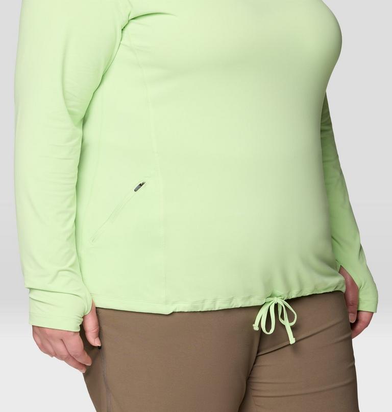 Women's Crater Lake Long Sleeve Hoody - Plus Size, Color: Frozen In Lime, image 6