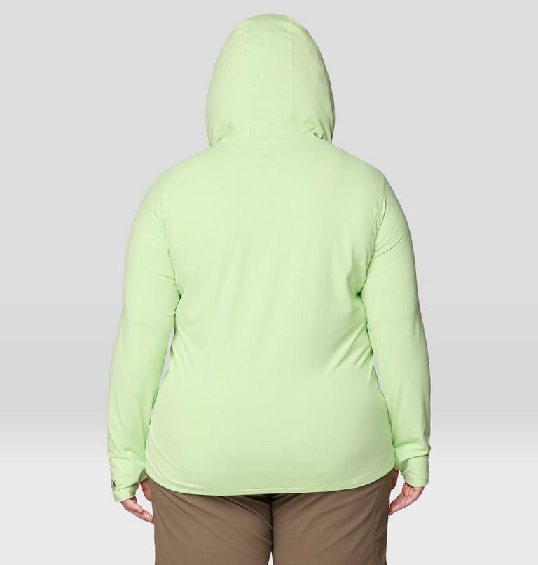 Women's Crater Lake Long Sleeve Hoody - Plus Size, Color: Frozen In Lime, image 2