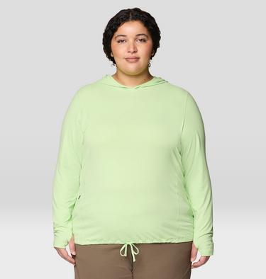 Women's Crater Lake Long Sleeve Hoody - Plus Size, Color: Frozen In Lime, image 3