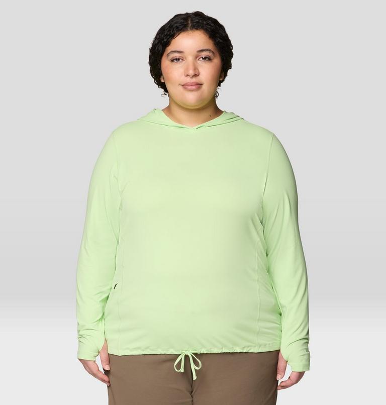 Women's Crater Lake Long Sleeve Hoody - Plus Size, Color: Frozen In Lime, image 1
