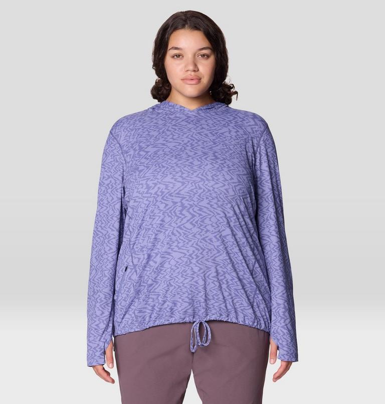 Women's Crater Lake Long Sleeve Hoody - Plus Size, Color: Avid Peaks Print, image 5