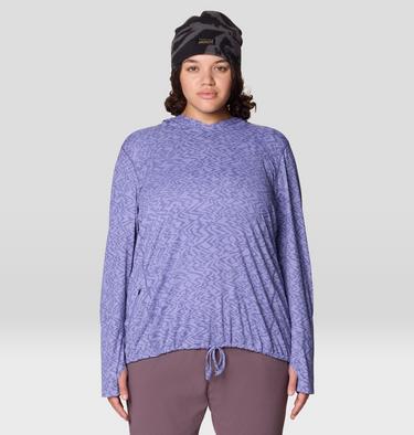 Women's Crater Lake Long Sleeve Hoody - Plus Size, Color: Avid Peaks Print, image 13