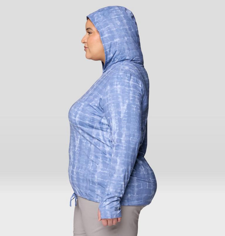 Women's Crater Lake Long Sleeve Hoody - Plus Size, Color: Best Coast Blue Prismatic Print, image 3