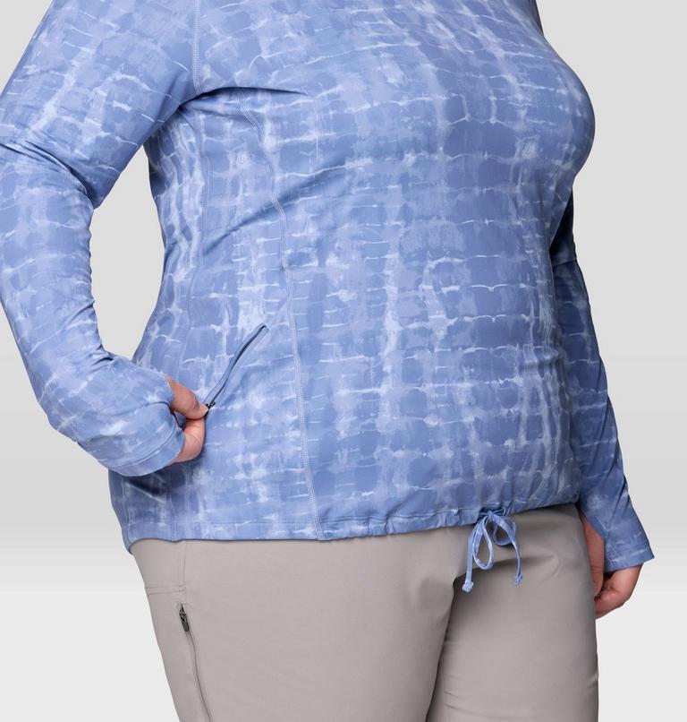 Women's Crater Lake Long Sleeve Hoody - Plus Size, Color: Best Coast Blue Prismatic Print, image 6
