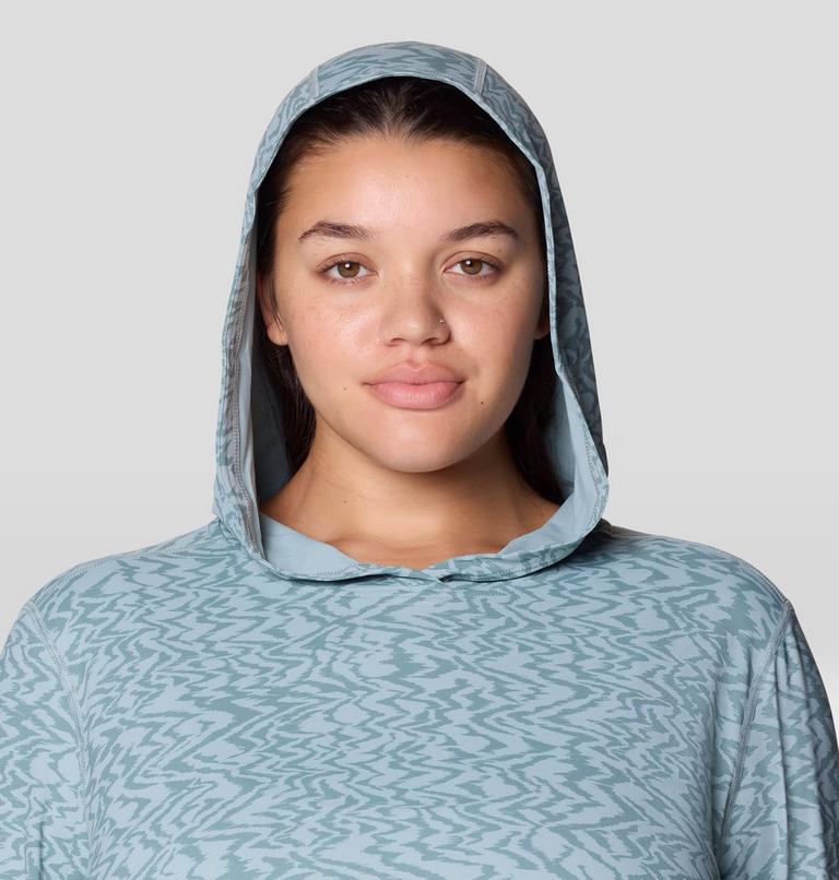 Women's Crater Lake Long Sleeve Hoody - Plus Size, Color: Ice Shadow Peaks Print, image 5