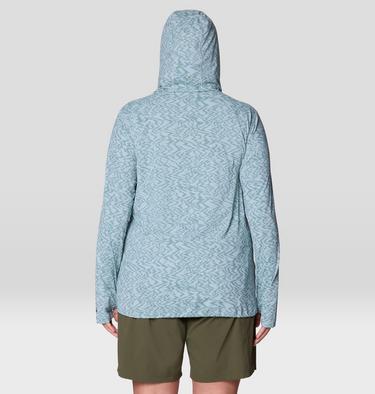 Women's Crater Lake Long Sleeve Hoody - Plus Size, Color: Ice Shadow Peaks Print, image 6