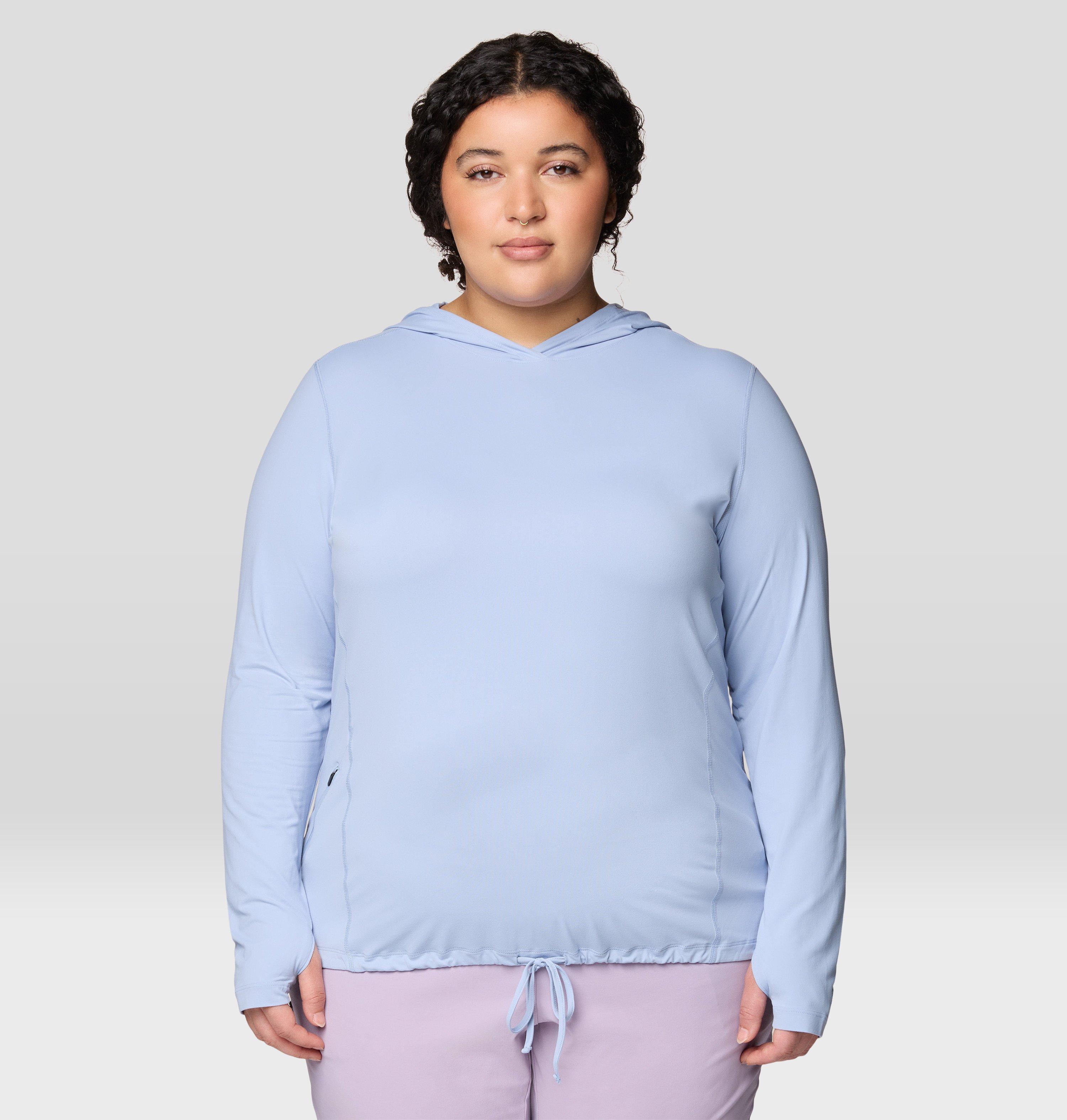 Mountain Hardwear Women's Crater Lake Long Sleeve Hoody - Plus Size - 3X - Blue