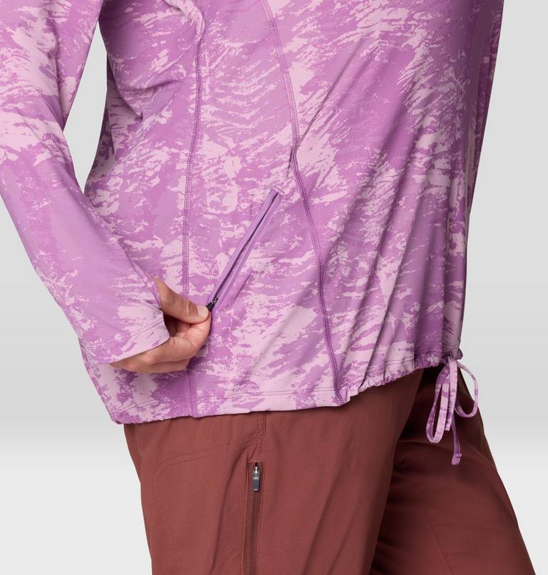 Women's Crater Lake Long Sleeve Hoody - Plus Size, Color: Lilac Glow Ink Dyed Print, image 7