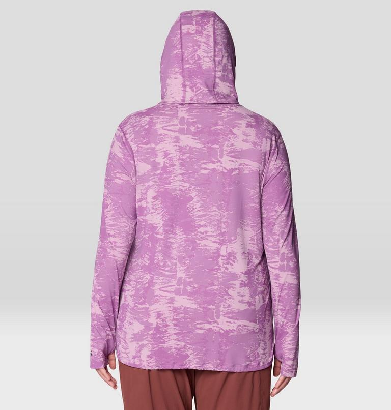 Women's Crater Lake Long Sleeve Hoody - Plus Size, Color: Lilac Glow Ink Dyed Print, image 3