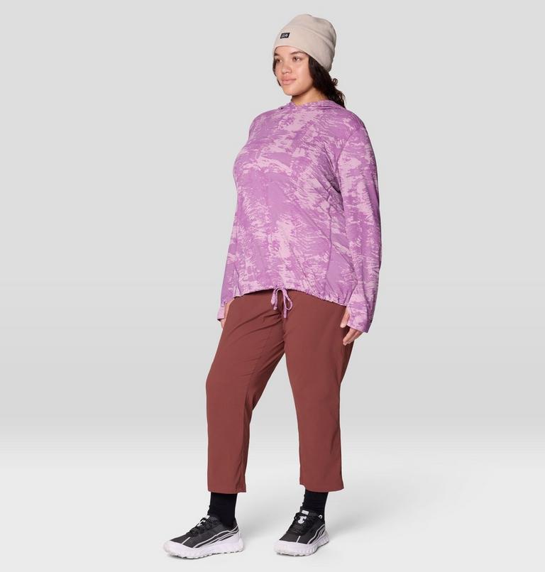 Women's Crater Lake Long Sleeve Hoody - Plus Size, Color: Lilac Glow Ink Dyed Print, image 2