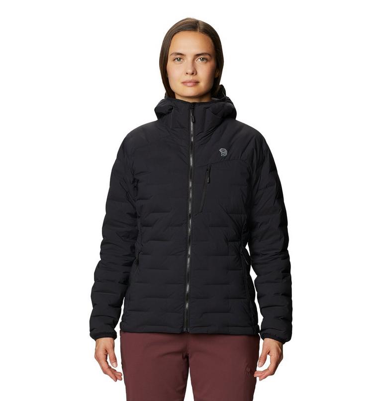 Women's Super/DS Stretchdown Hooded Jacket, Color: Black, image 1