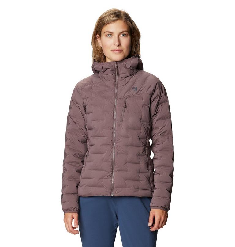 Women's Super/DS Stretchdown Hooded Jacket, Color: Warm Ash, image 1