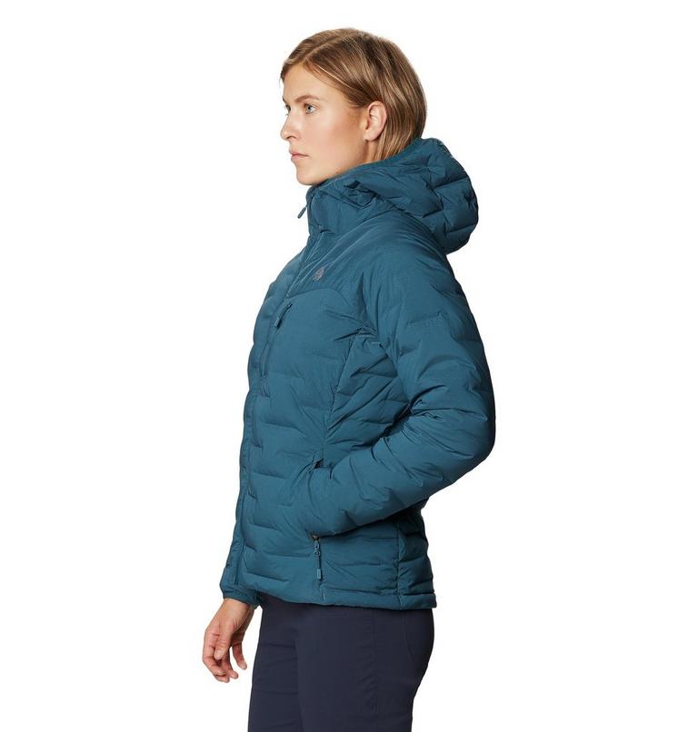 Women's Super/DS Stretchdown Hooded Jacket, Color: Icelandic, image 3