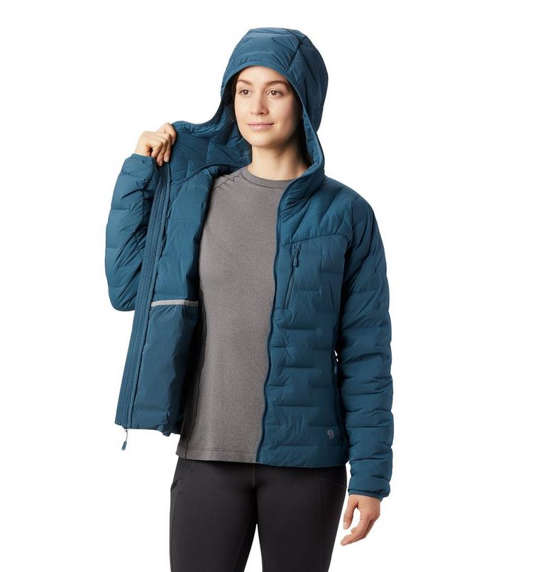 Women's Super/DS Stretchdown Hooded Jacket, Color: Icelandic, image 6