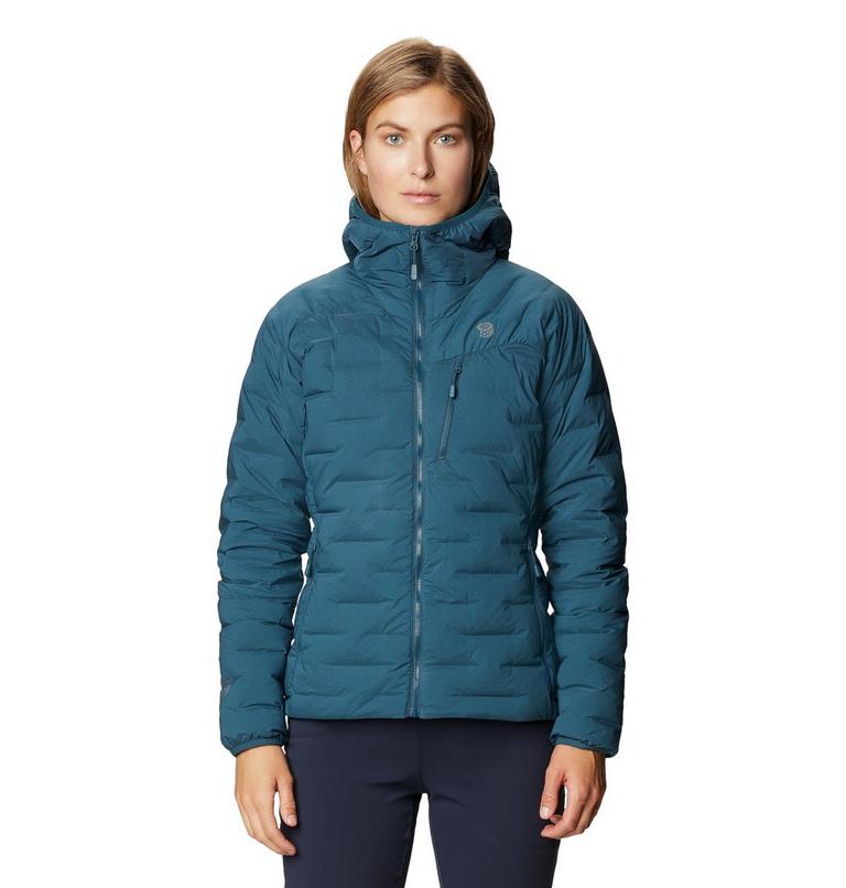 Women's Super/DS Stretchdown Hooded Jacket, Color: Icelandic, image 1