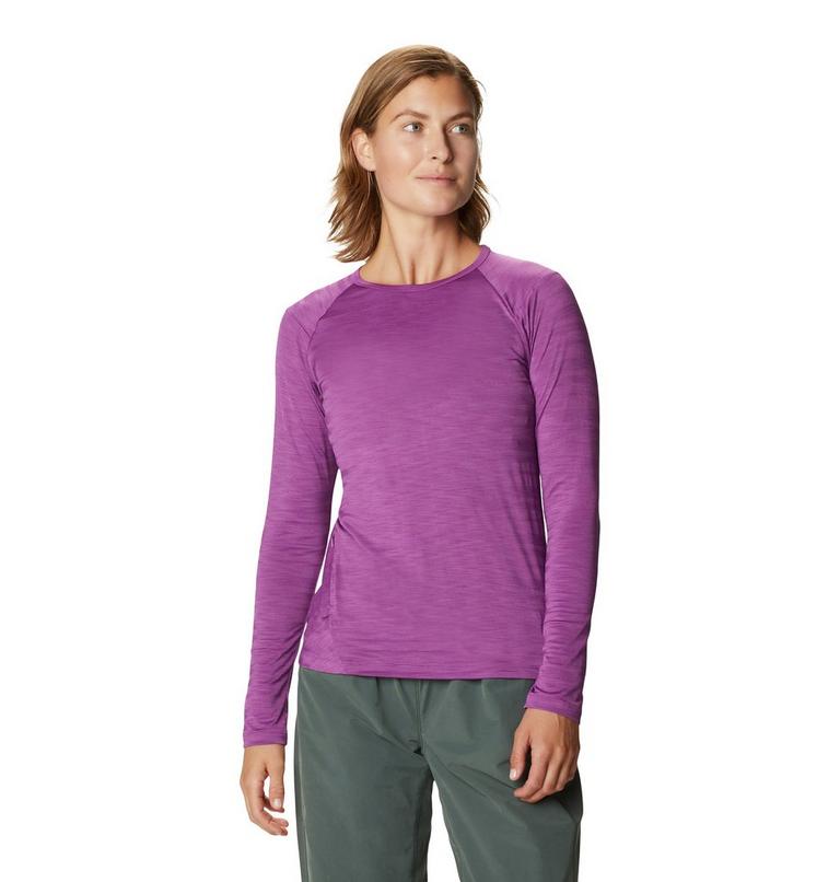 T-shirt à manches longues Mighty Stripe Femme, Color: Acai, image 1