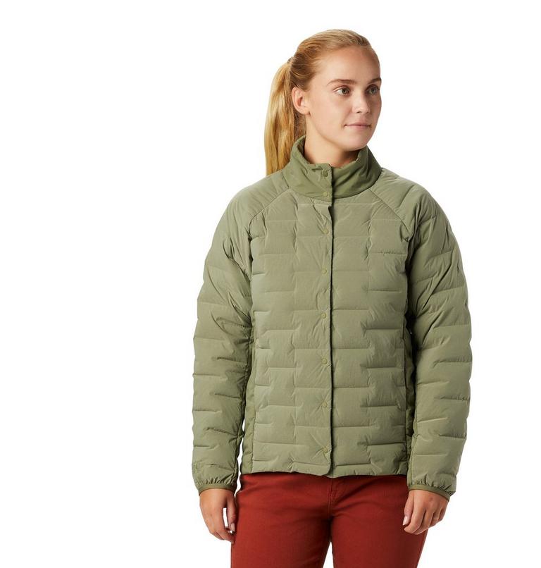 Women's Super/DS Stretchdown Shacket, Color: Light Army, image 1