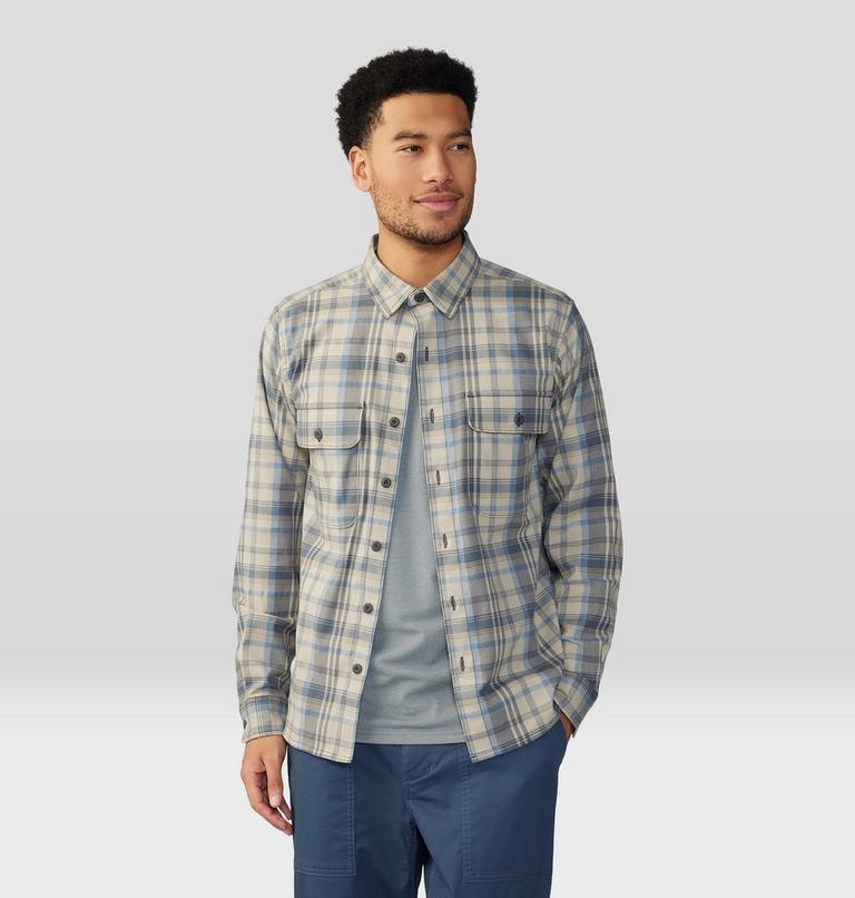 Men's Voyager One Long Sleeve Shirt, Color: Badlands Bucket List Plaid, image 7