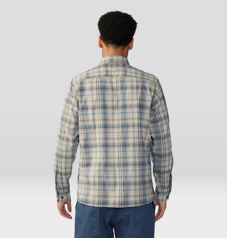 Men's Voyager One Long Sleeve Shirt, Color: Badlands Bucket List Plaid, image 2