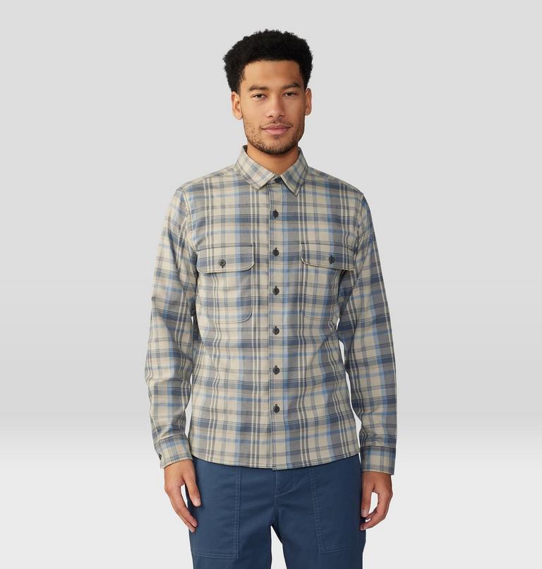 Men's Voyager One Long Sleeve Shirt, Color: Badlands Bucket List Plaid, image 1