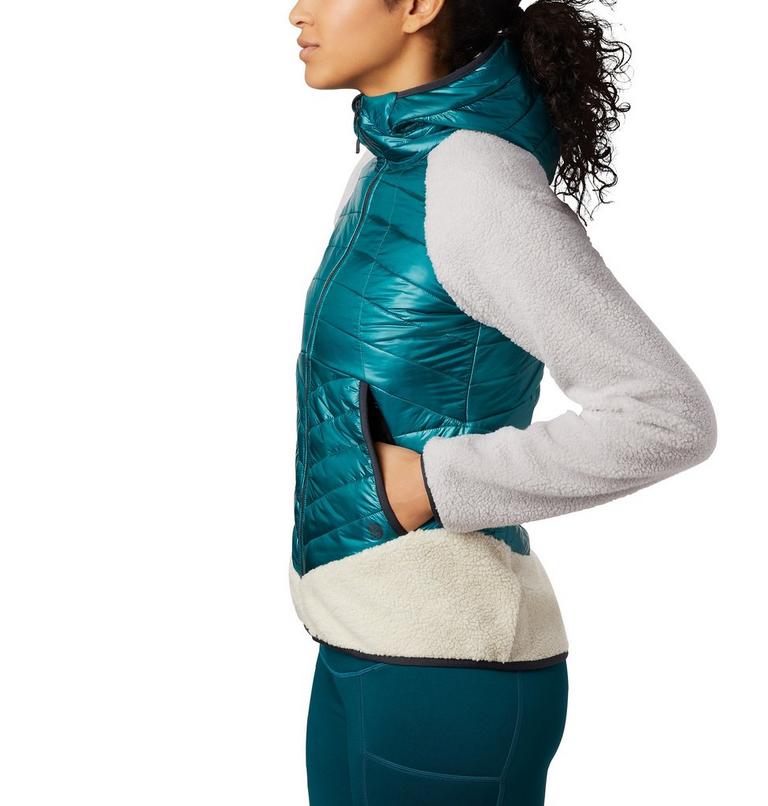 Women's Altius Hybrid Hoody, Color: Dive, image 3