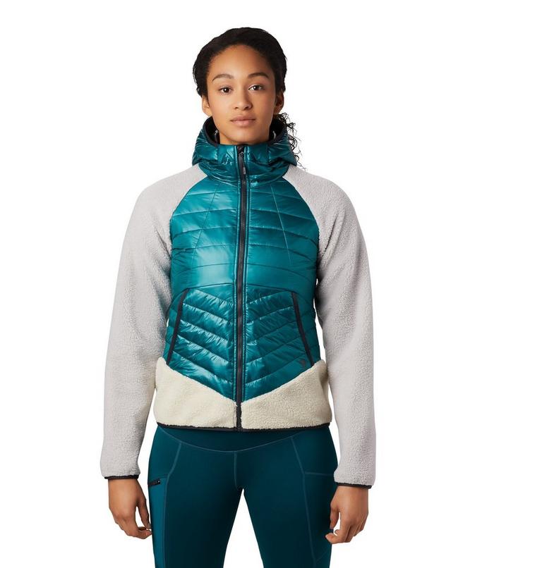 Women's Altius Hybrid Hoody, Color: Dive, image 1