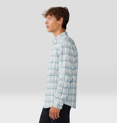 Men's Big Cottonwood Long Sleeve Shirt, Color: Glacial Trailhead Plaid, image 3