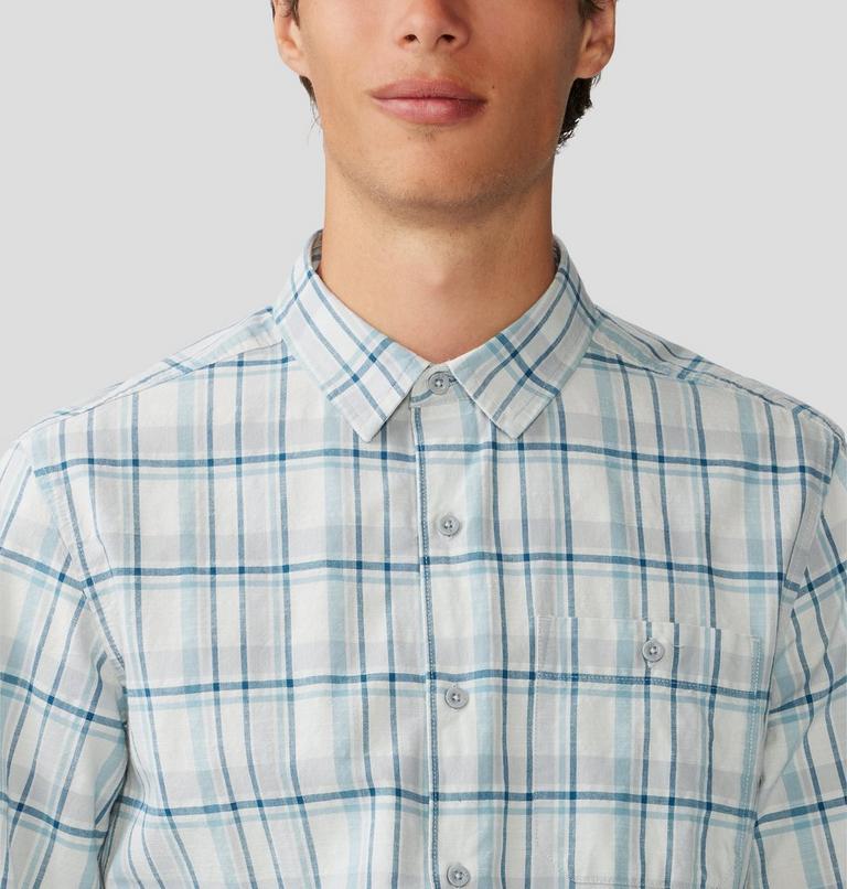 Men's Big Cottonwood Long Sleeve Shirt, Color: Glacial Trailhead Plaid, image 4