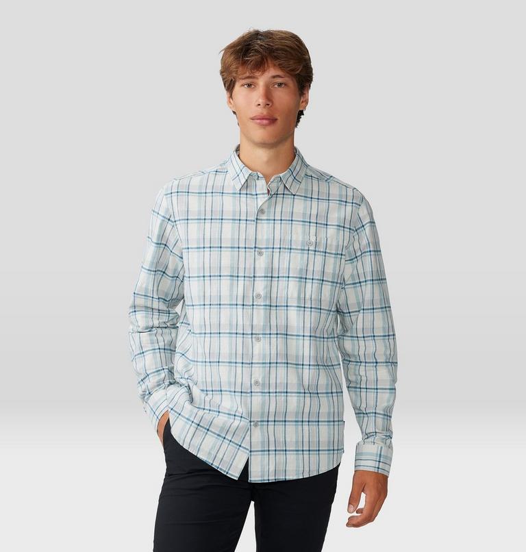 Men's Big Cottonwood Long Sleeve Shirt, Color: Glacial Trailhead Plaid, image 5