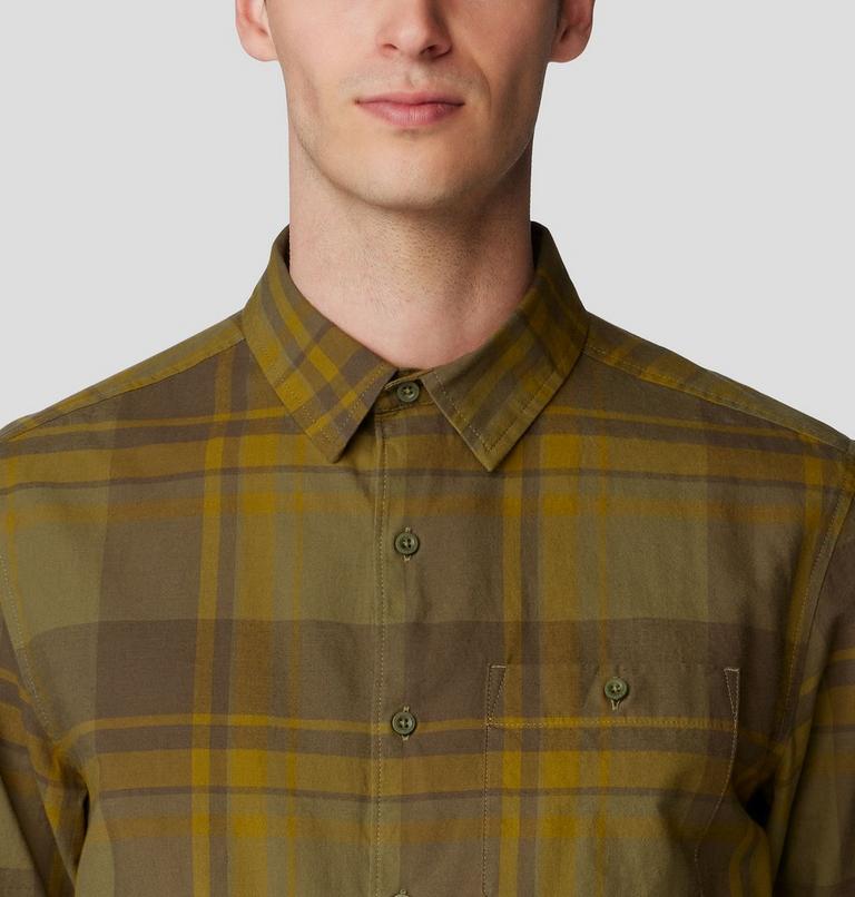 Men's Big Cottonwood Long Sleeve Shirt, Color: Combat Green Fireside Plaid, image 4