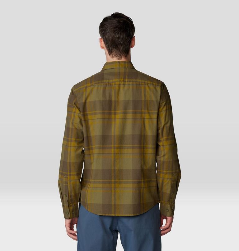 Men's Big Cottonwood Long Sleeve Shirt, Color: Combat Green Fireside Plaid, image 2