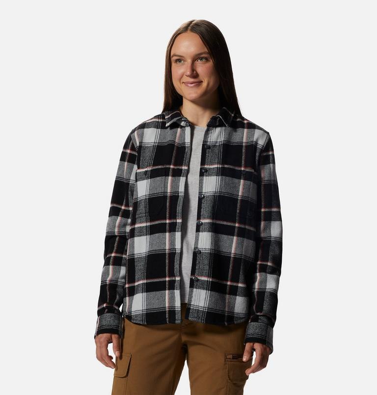 Women's Plusher Long Sleeve Shirt, Color: Black Tartan Plaid, image 6