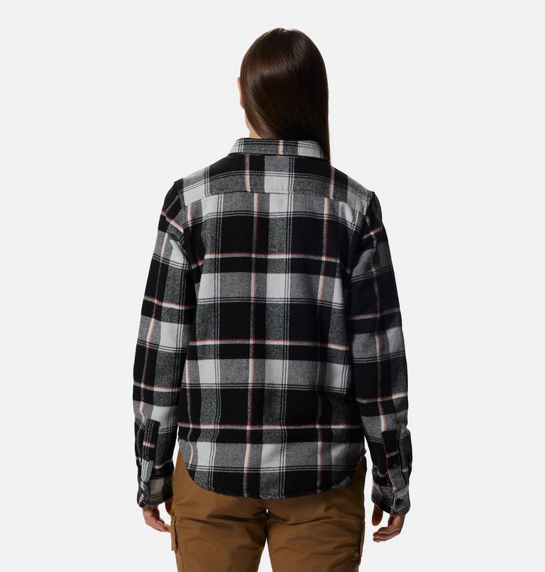 Women's Plusher Long Sleeve Shirt, Color: Black Tartan Plaid, image 2