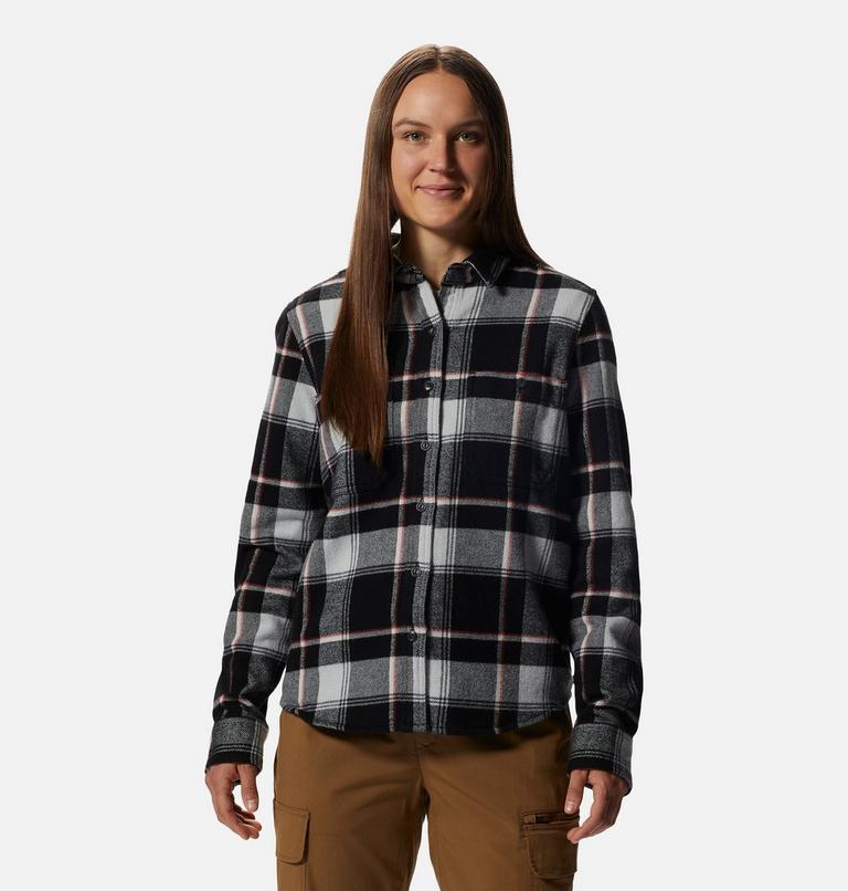 Women's Plusher Long Sleeve Shirt, Color: Black Tartan Plaid, image 1