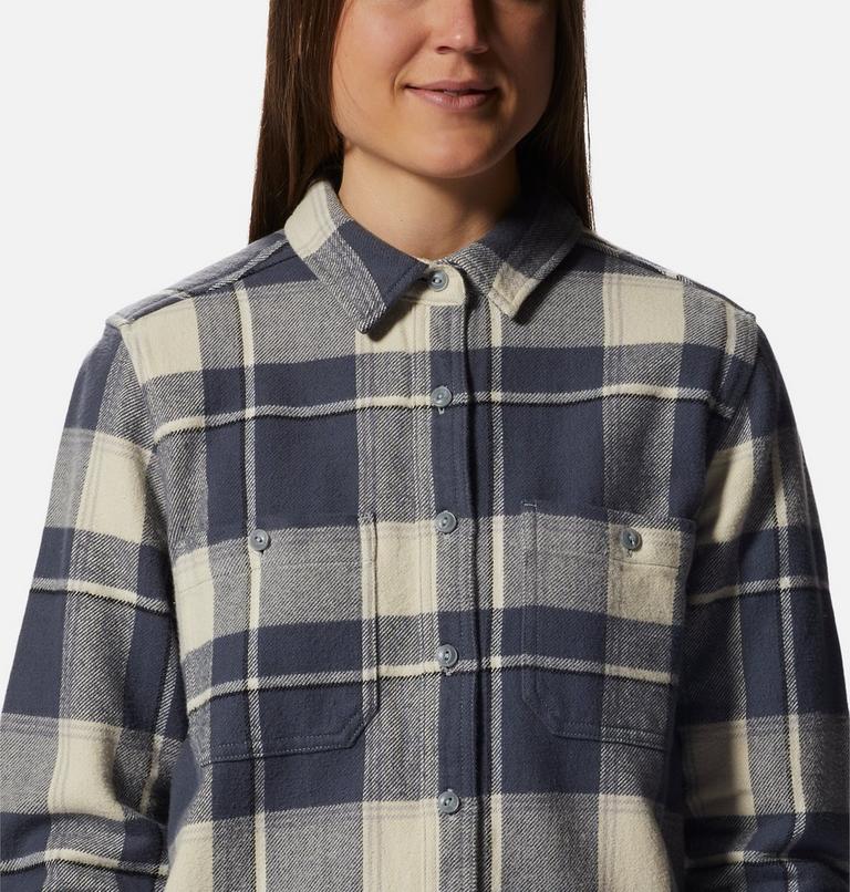 Women's Plusher Long Sleeve Shirt, Color: Wild Oyster Tartan Plaid, image 4