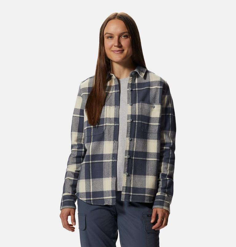 Women's Plusher Long Sleeve Shirt, Color: Wild Oyster Tartan Plaid, image 6