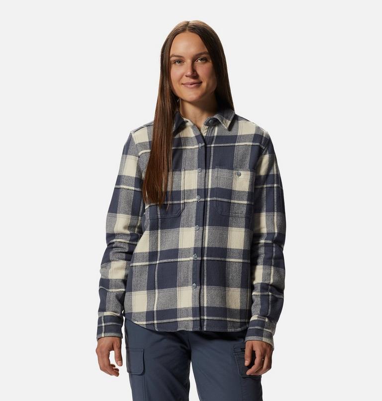 Women's Plusher Long Sleeve Shirt, Color: Wild Oyster Tartan Plaid, image 1