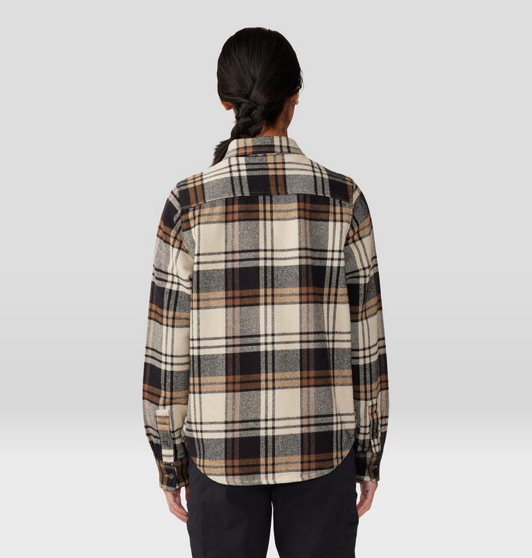 Women's Plusher Long Sleeve Shirt, Color: Oyster Shell Plaid Print, image 2
