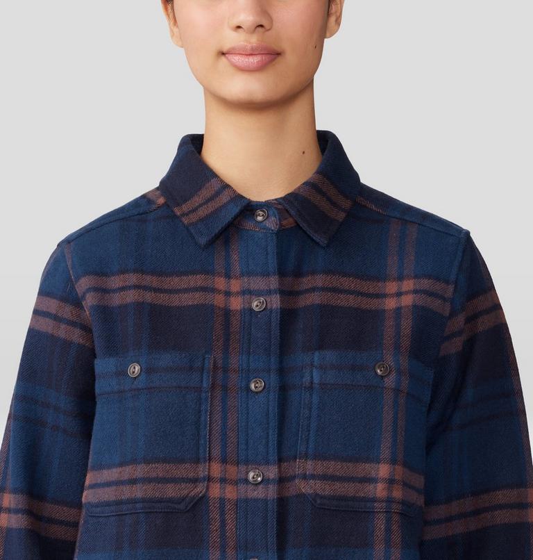 Women's Plusher Long Sleeve Shirt, Color: Dark Zinc Plaid Print, image 4