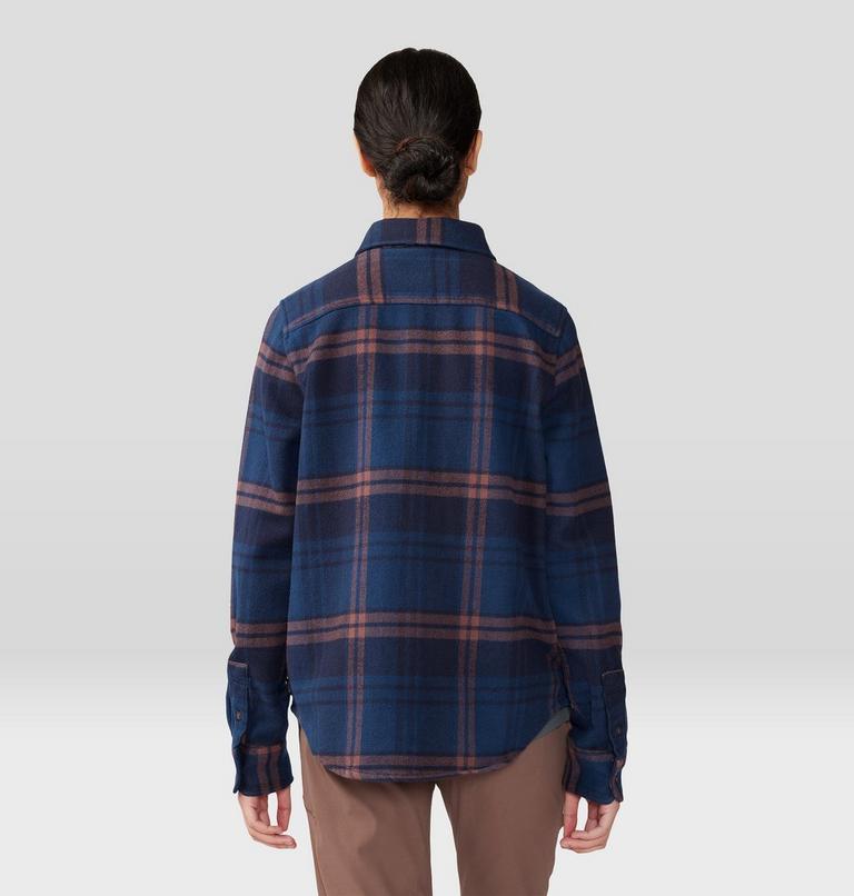 Women's Plusher Long Sleeve Shirt, Color: Dark Zinc Plaid Print, image 2