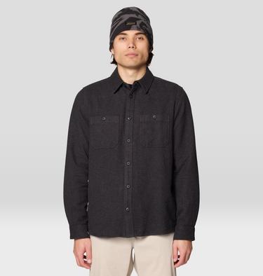 Men's Plusher Long Sleeve Shirt, Color: Black Melange, image 1