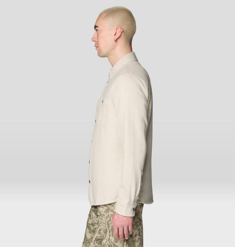 Men's Plusher Long Sleeve Shirt, Color: Stone Melange, image 4