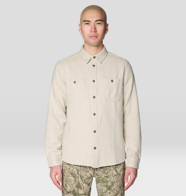 Men's Plusher Long Sleeve Shirt, Color: Stone Melange, image 5