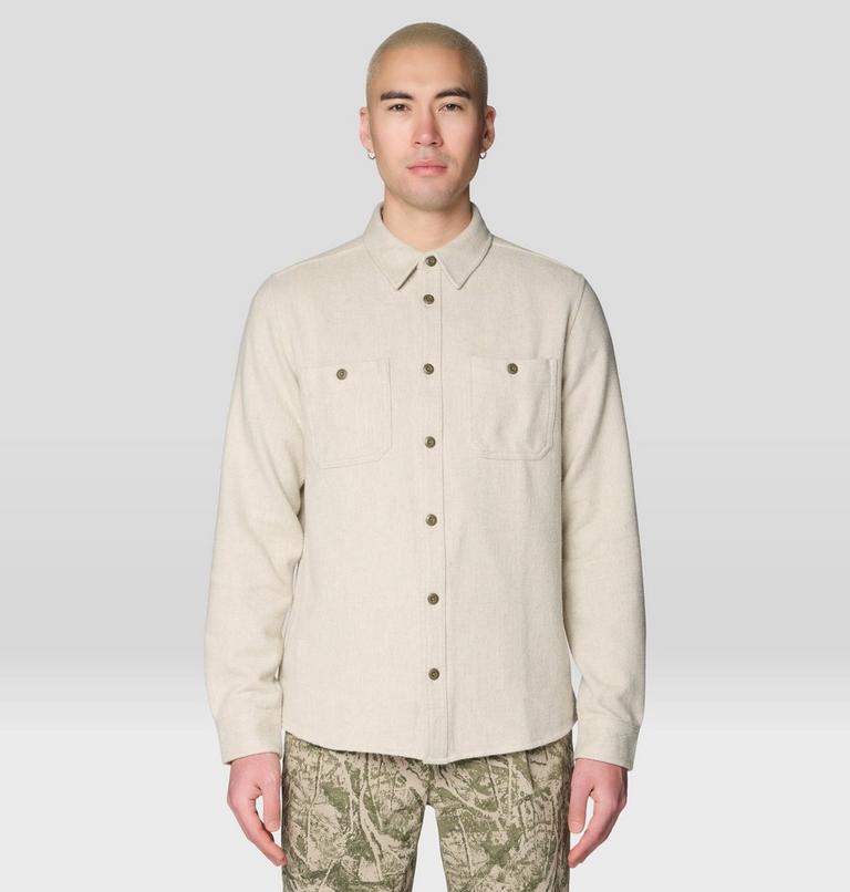 Men's Plusher Long Sleeve Shirt, Color: Stone Melange, image 1