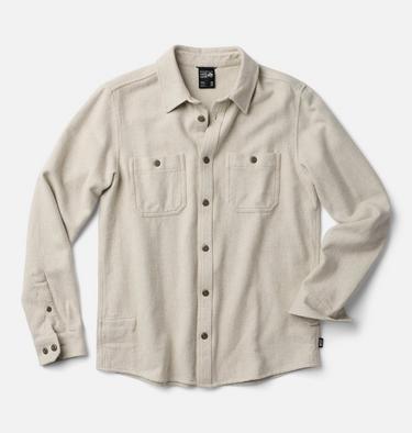 Men's Plusher Long Sleeve Shirt, Color: Stone Melange, image 6