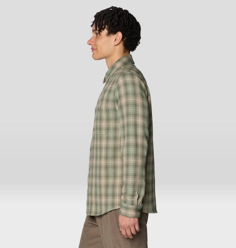 Men's Plusher Long Sleeve Shirt, Color: Silt Grey Harbour Plaid, image 4