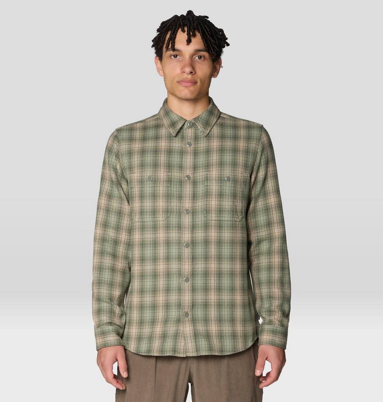 Men's Plusher Long Sleeve Shirt, Color: Silt Grey Harbour Plaid, image 1