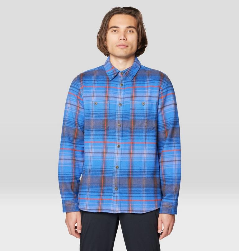 Men's Plusher Long Sleeve Shirt | 457 | S, Color: Arctic Sky Wyoming Plaid, image 4